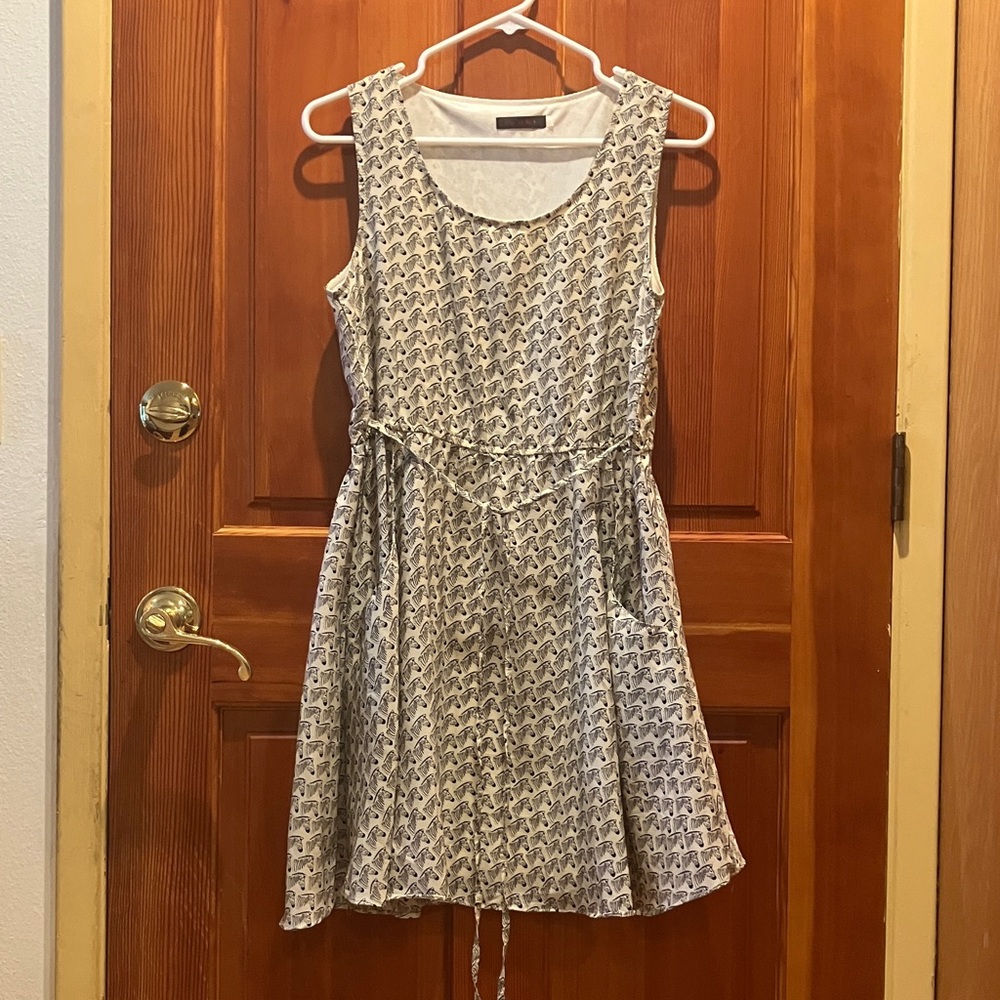 Elegant Black and White Patterned Mini Dress